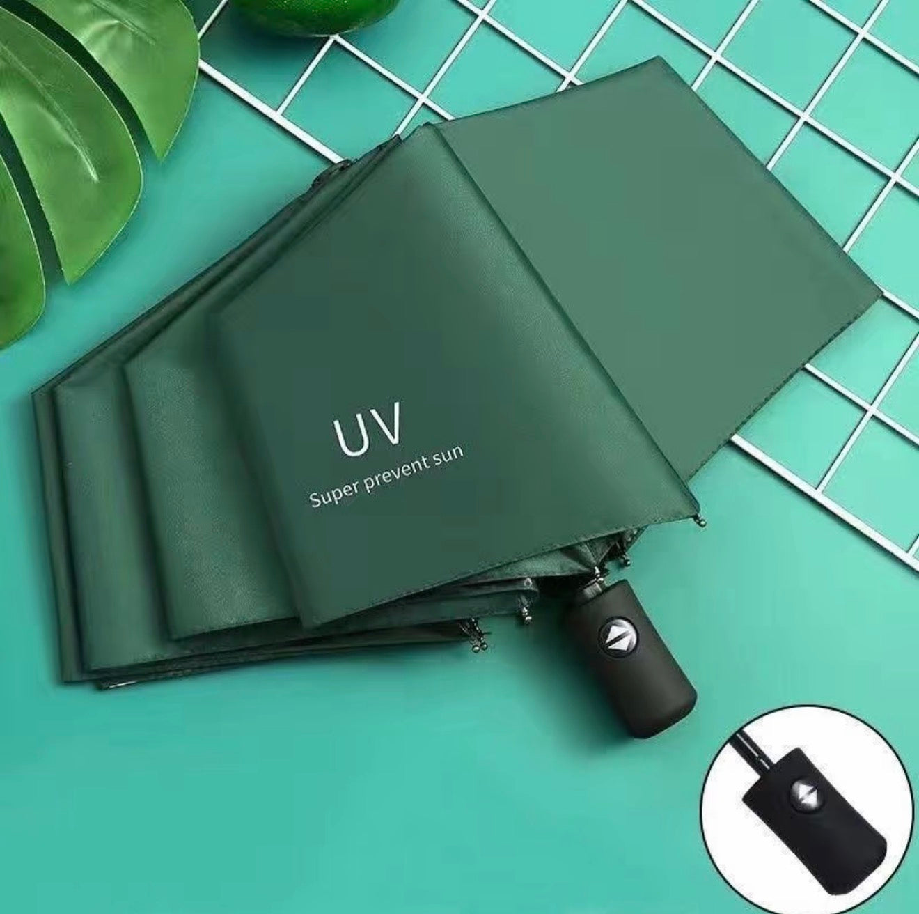 UV Auto Umbrella Windproof, Fiberglass Frame Lightweight Travel Rain Umbrella for Commute Men Women