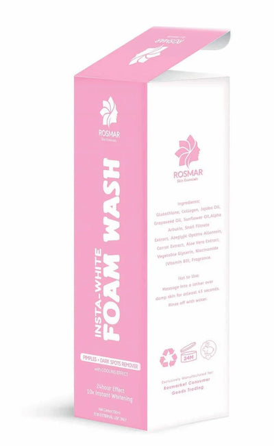 Rosmar Insta - White FOAM WASH 10x Whitening with Cooling Effect | Facial Wash